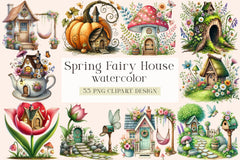 Spring Fairy House Clipart Bundle - CraftNest - Digital Crafting and Art