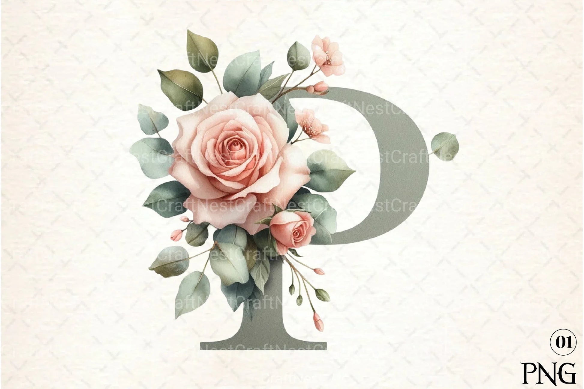 Floral Alphabet Clipart Bundle 23 - CraftNest - Digital Crafting and Art