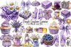 Purple Gingham Summer Clipart Bundle
