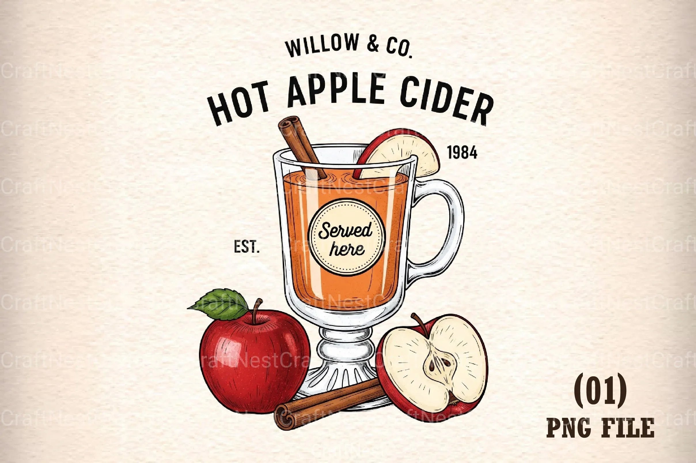 Rustic Fall Farmhouse Apple Cider Sign Clipart Bundle