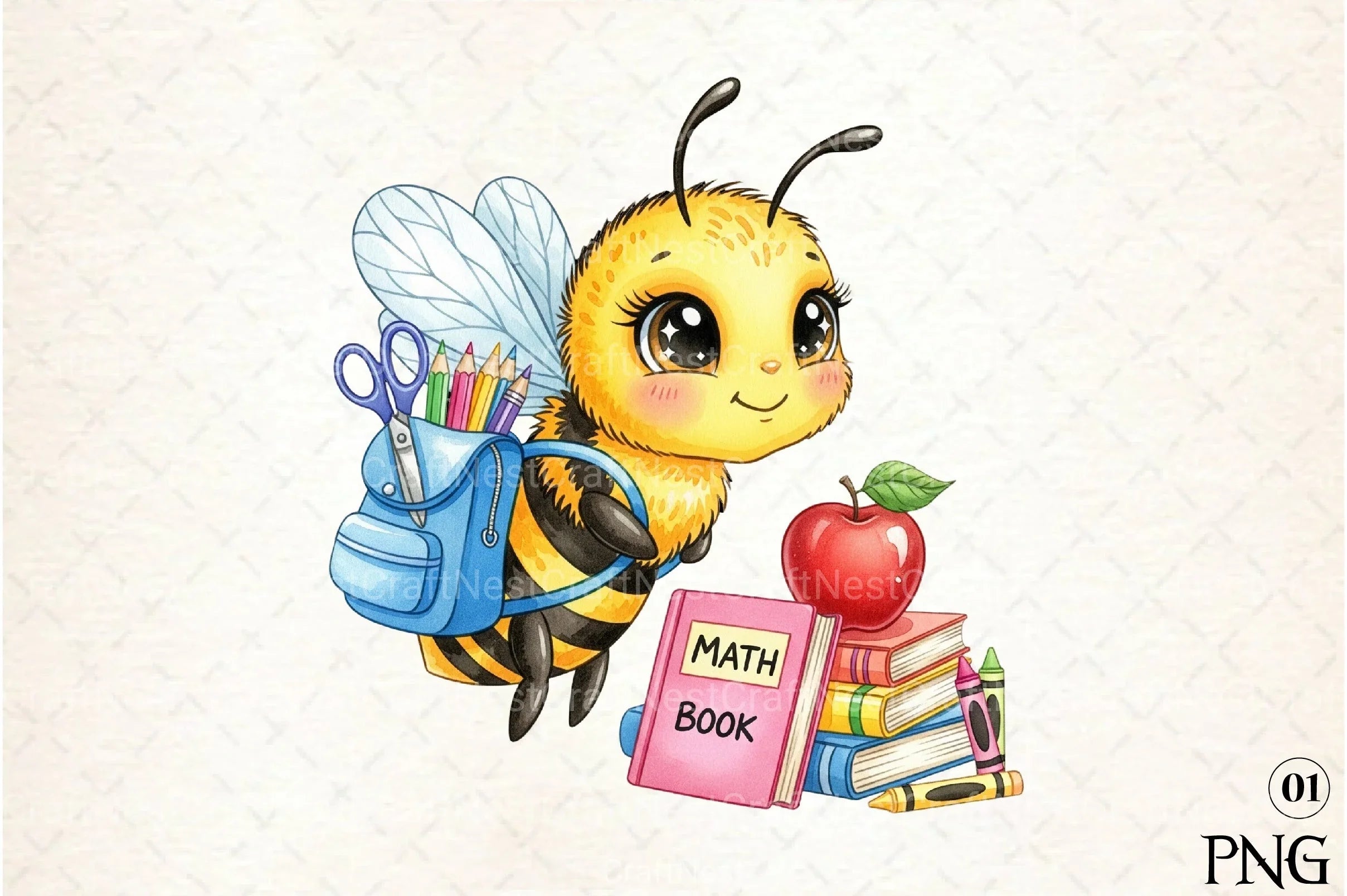 Back to School Bee Clipart Bundle 19 - CraftNest - Digital Crafting and Art
