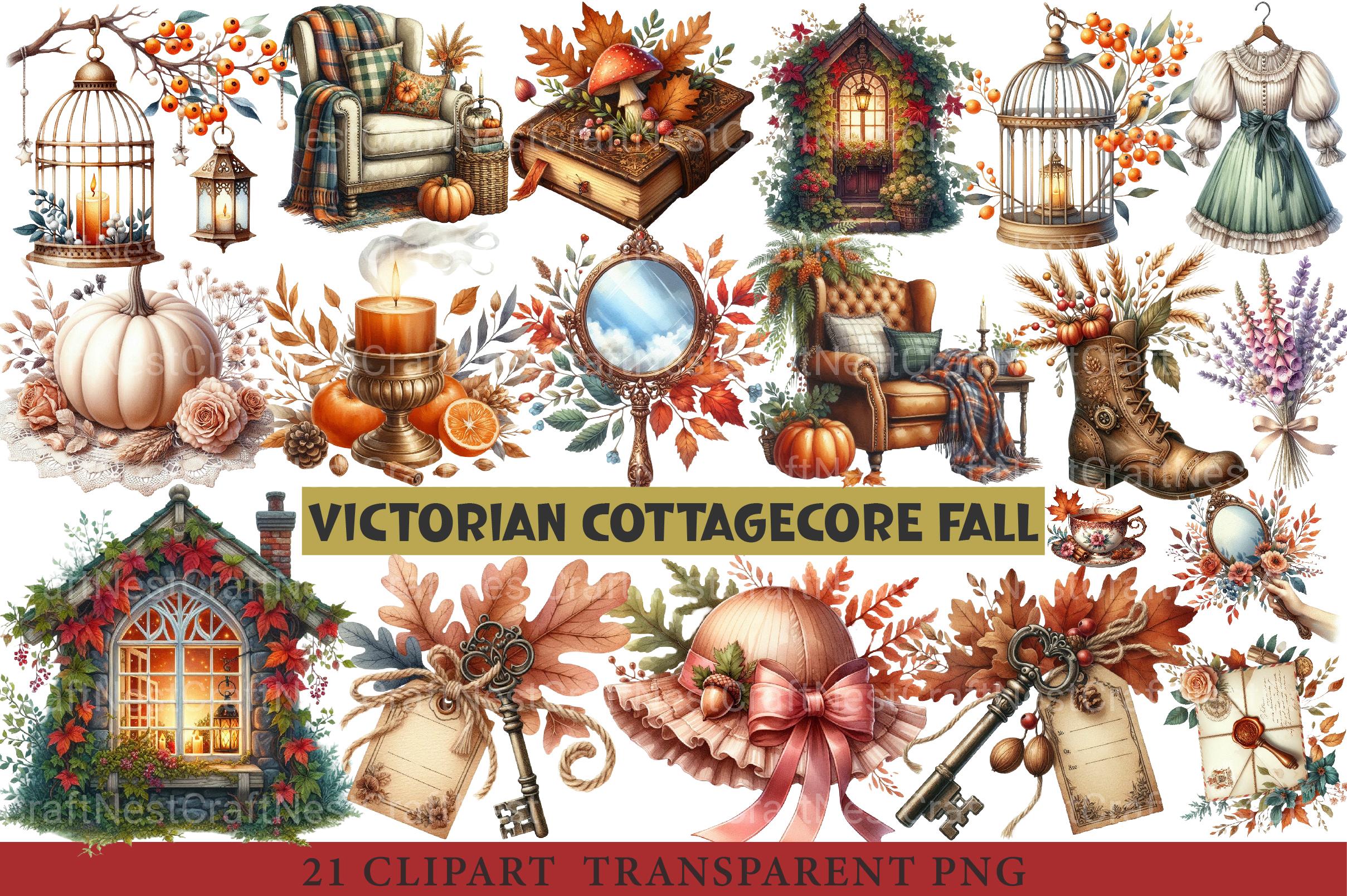 Victorian Cottagecore Fall Clipart