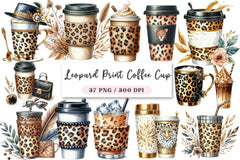 Leopard Print Coffee Cup Clipart Bundle - CraftNest - Digital Crafting and Art