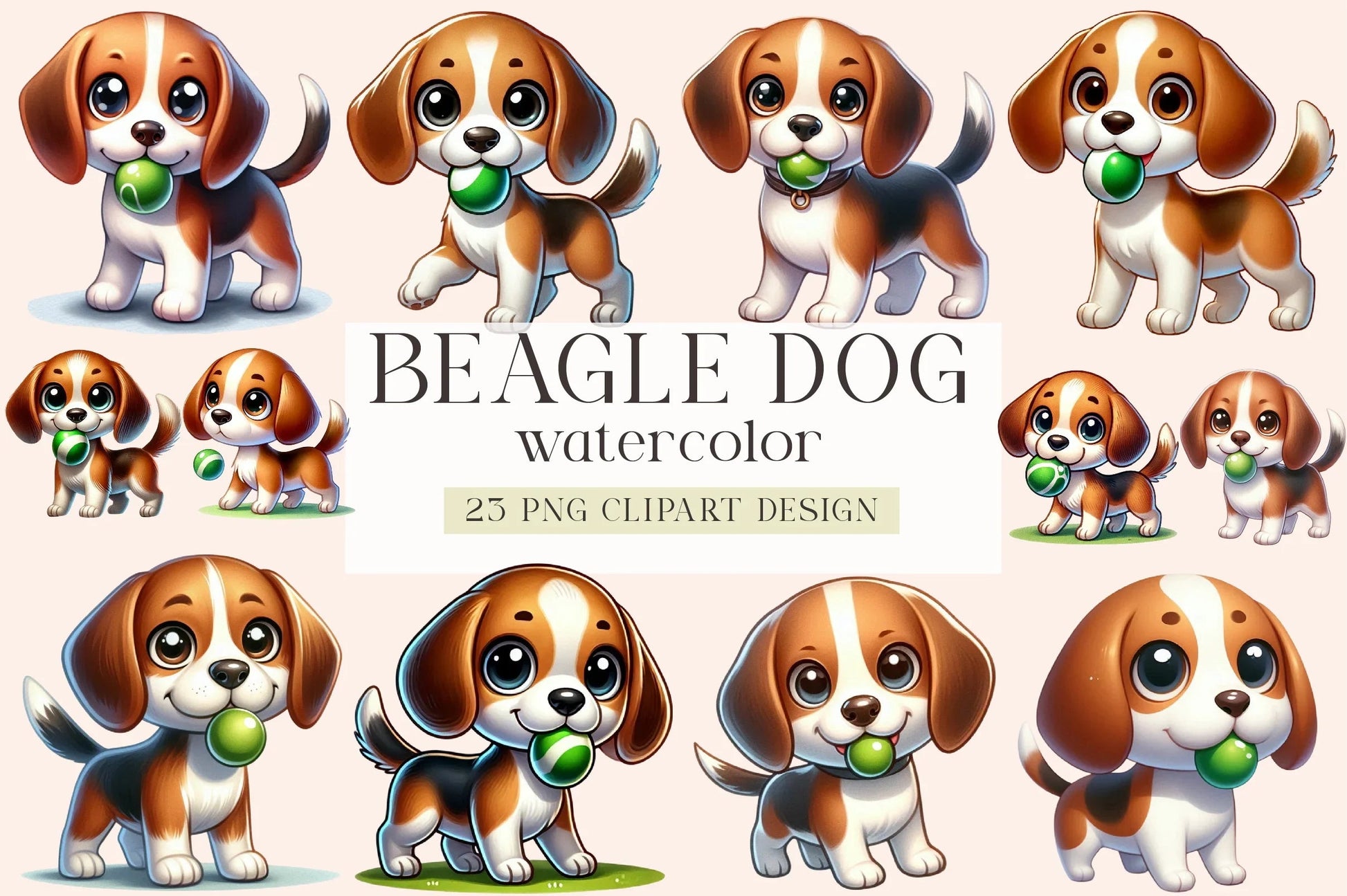 Beagle Dog Clipart Bundle - CraftNest - Digital Crafting and Art