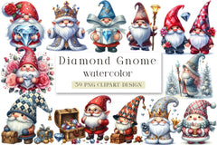 Diamond Gnome Clipart Bundle - CraftNest - Digital Crafting and Art
