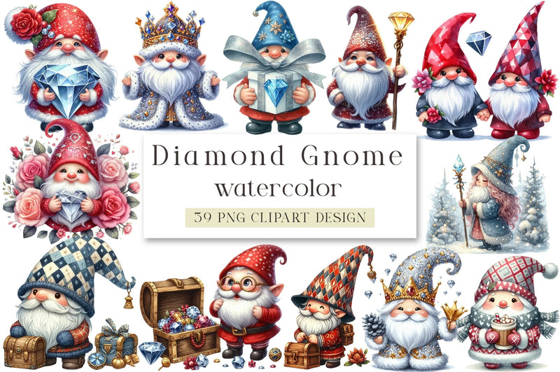 Diamond Gnome Clipart Bundle - CraftNest - Digital Crafting and Art