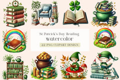 St. Patrick's Day Reading Clipart Bundle - CraftNest - Digital Crafting and Art