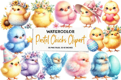 Pastel Chicks Clipart Bundle - CraftNest - Digital Crafting and Art