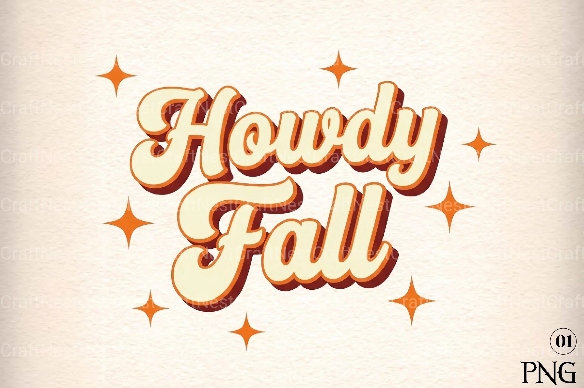 Retro Howdy Fall Graphic Clipart Bundle - CraftNest - Digital Crafting and Art