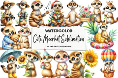 Cute Meerkat Clipart Bundle - CraftNest - Digital Crafting and Art