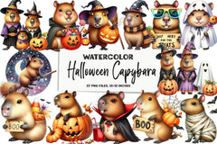 Halloween Capybara Clipart Bundle - CraftNest - Digital Crafting and Art
