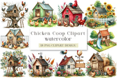 Chicken Coop Clipart Bundle - CraftNest - Digital Crafting and Art