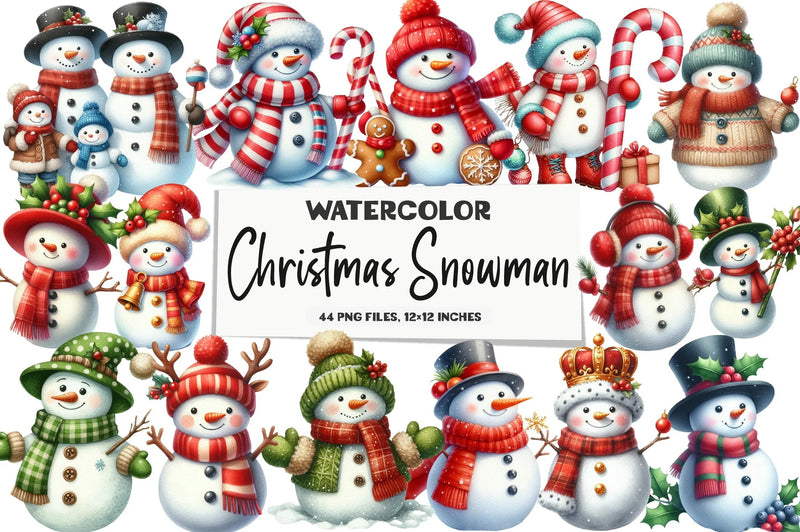 Christmas Snowman Clipart Bundle - CraftNest - Digital Crafting and Art