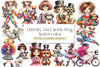 Quirky Girl and Dog Clipart Bundle