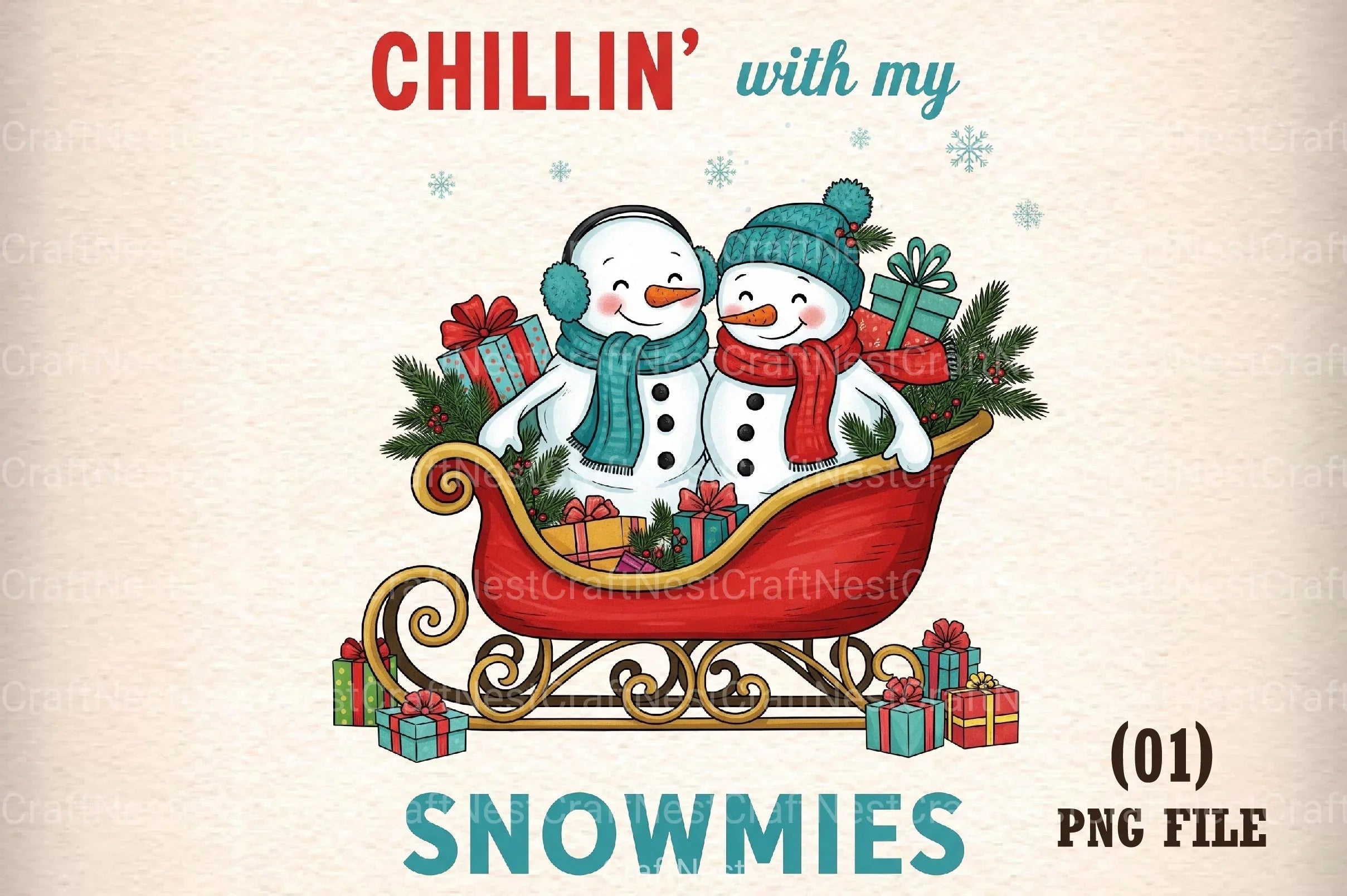 Vintage Christmas Snowman Clipart Bundle 1 - CraftNest - Digital Crafting and Art