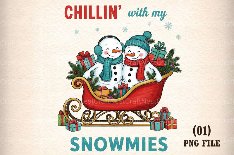 Vintage Christmas Snowman Clipart Bundle 1 - CraftNest - Digital Crafting and Art