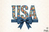USA 4th of July Coquette Bow Flowers Clipart Bundle