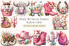 Pink Western Easter Clipart Bundle