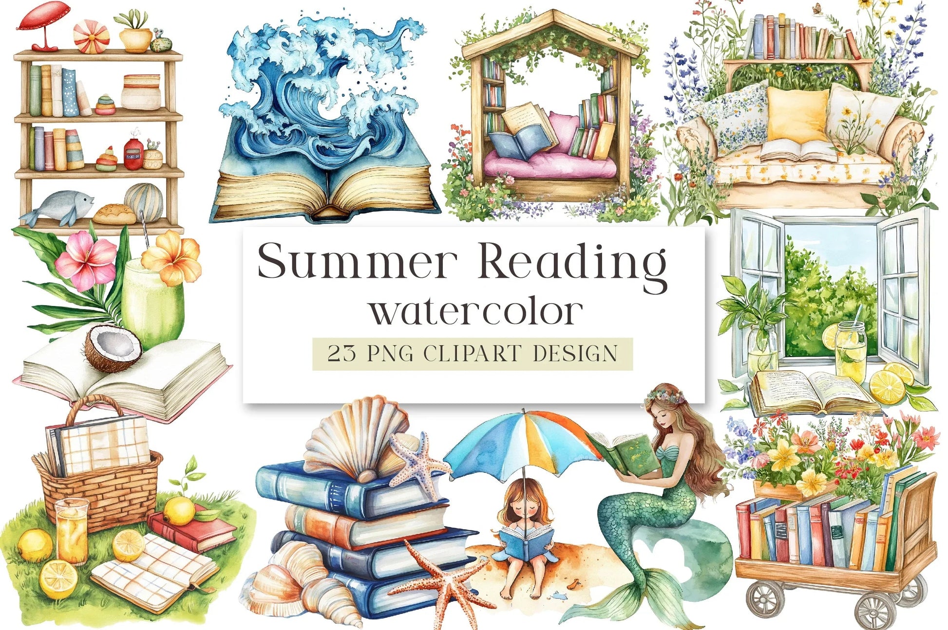 Summer Reading Clipart Bundle - CraftNest - Digital Crafting and Art