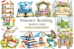 Summer Reading Clipart Bundle - CraftNest - Digital Crafting and Art