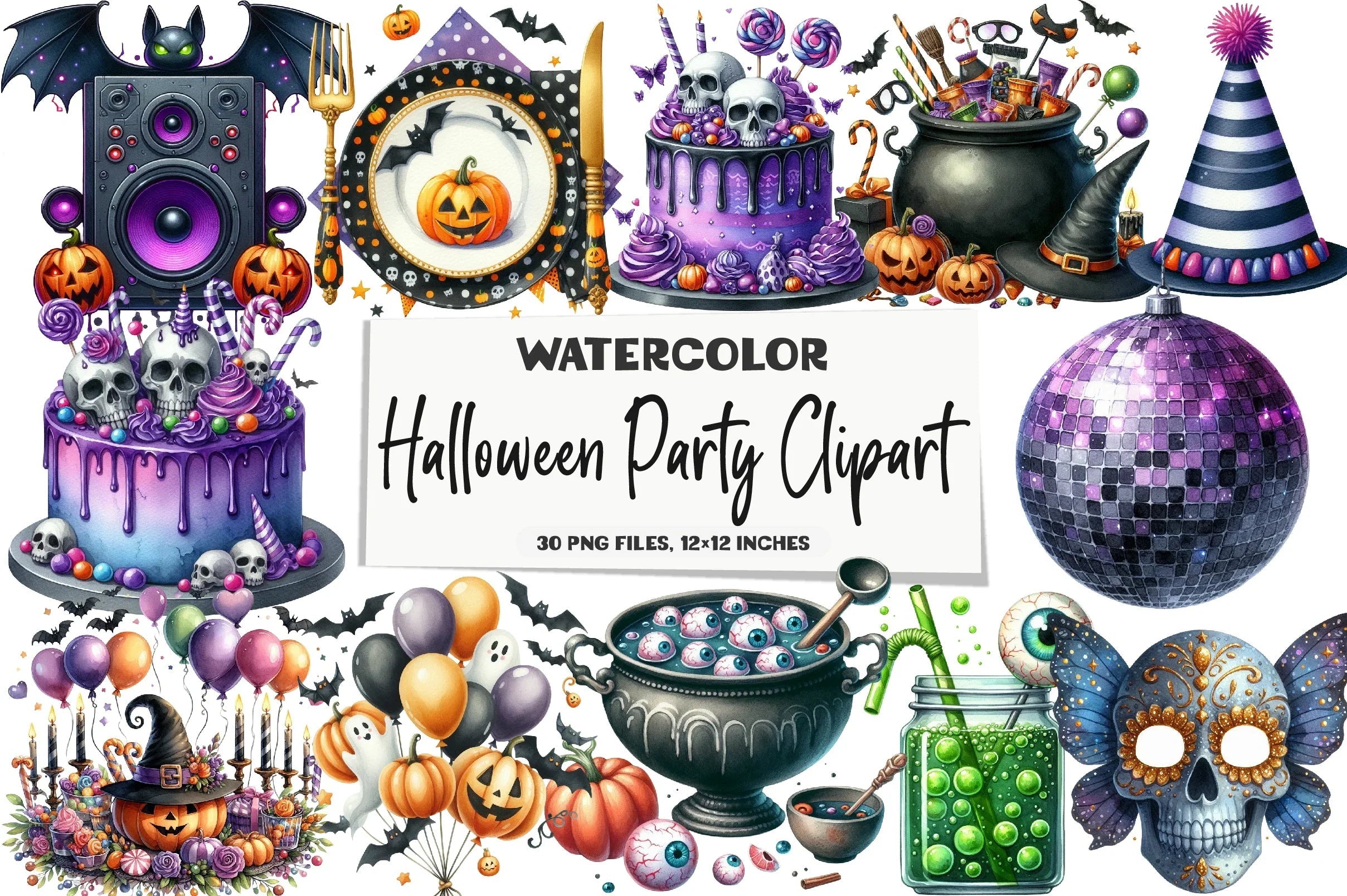 Halloween Party Clipart Bundle - CraftNest - Digital Crafting and Art