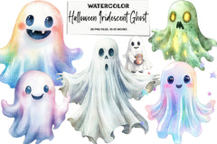 Iridescent Halloween Ghost Clipart Bundle - CraftNest - Digital Crafting and Art