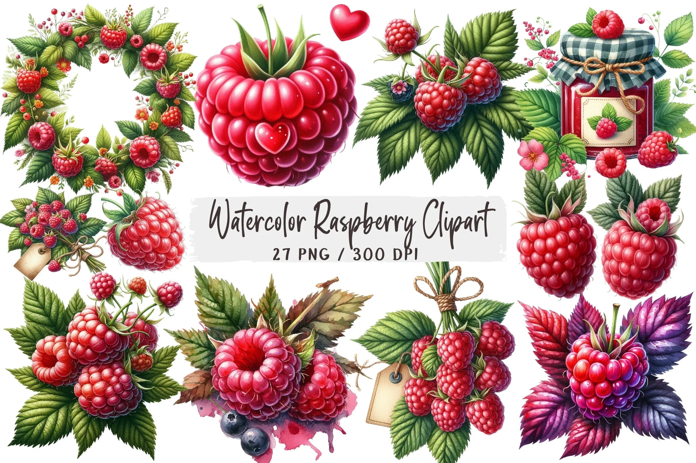 Raspberry Clipart Bundle - CraftNest - Digital Crafting and Art