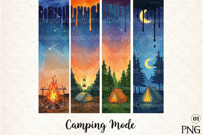 Camping Brushstroke Clipart Bundle 3 - CraftNest - Digital Crafting and Art