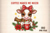 Christmas Cow Coffee Clipart Bundle