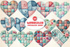 Patchwork Heart Valentine's Day Clipart Bundle