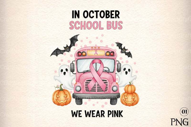 Halloween Breast Cancer Clipart Bundle 1 - CraftNest - Digital Crafting and Art