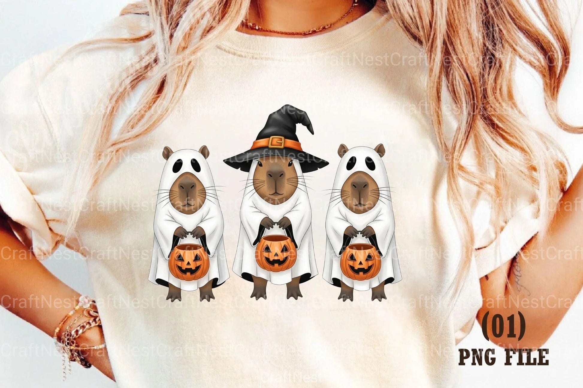 Kawaii Capybara Ghost Clipart Bundle - CraftNest - Digital Crafting and Art