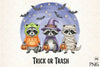 Halloween Raccoon Trick Or Treat Clipart Bundle