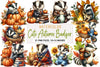 Cute Autumn Badger Clipart Bundle