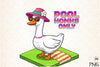 Blocky Style Funny Summer Goose Clipart Bundle