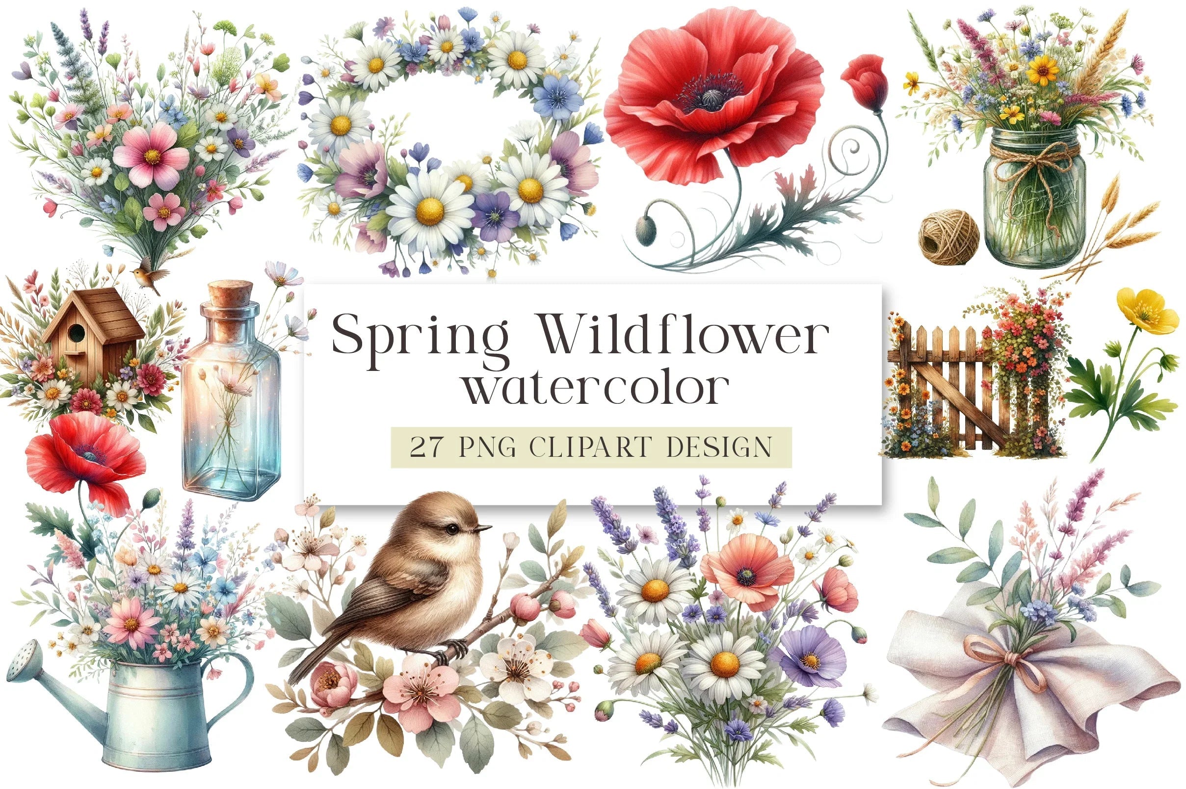 Spring Wildflower Clipart Bundle - CraftNest - Digital Crafting and Art