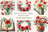 Spring Meadow Poppies Clipart Bundle