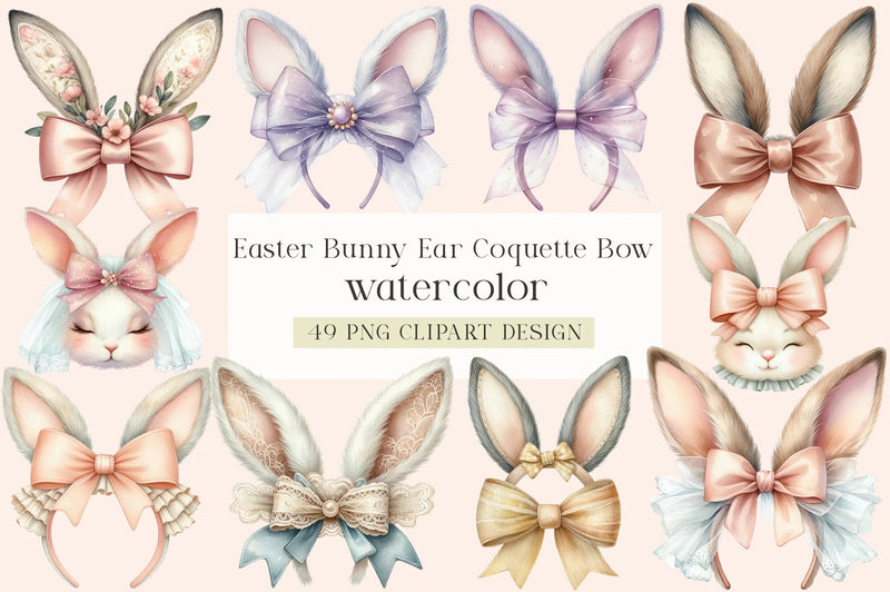 Easter Bunny Ear Bow Clipart Bundle - CraftNest - Digital Crafting and Art