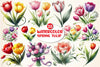 Spring Tulip Flower Clipart Bundle