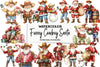 Funny Cowboy Santa Clipart Bundle