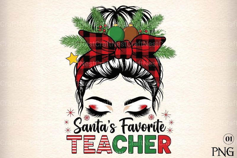 Santa's Favorite Teacher Clipart Bundle - CraftNest - Digital Crafting and Art