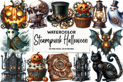Steampunk Halloween Clipart Bundle - CraftNest - Digital Crafting and Art