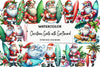 Christmas Santa Surfboard Clipart Bundle
