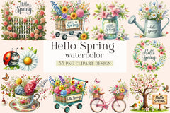 Hello Spring Clipart Bundle - CraftNest - Digital Crafting and Art