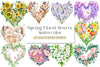 Spring Floral Hearts Clipart Bundle
