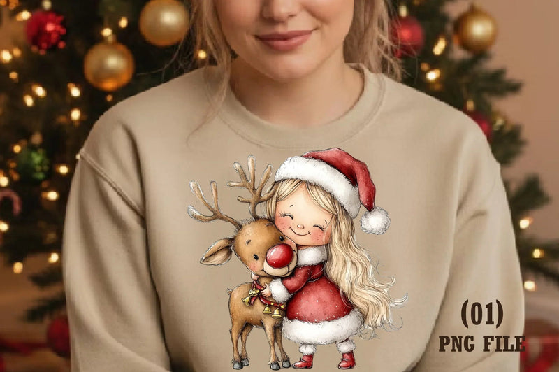 Cute Christmas Girls Clipart Bundle - CraftNest - Digital Crafting and Art
