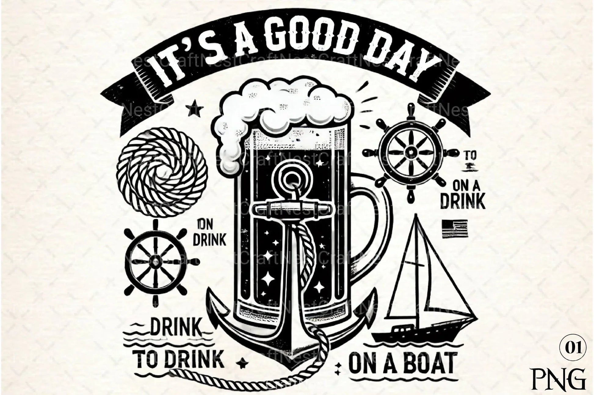 Summer Lake River Boat Drink Clipart Bundle - CraftNest - Digital Crafting and Art