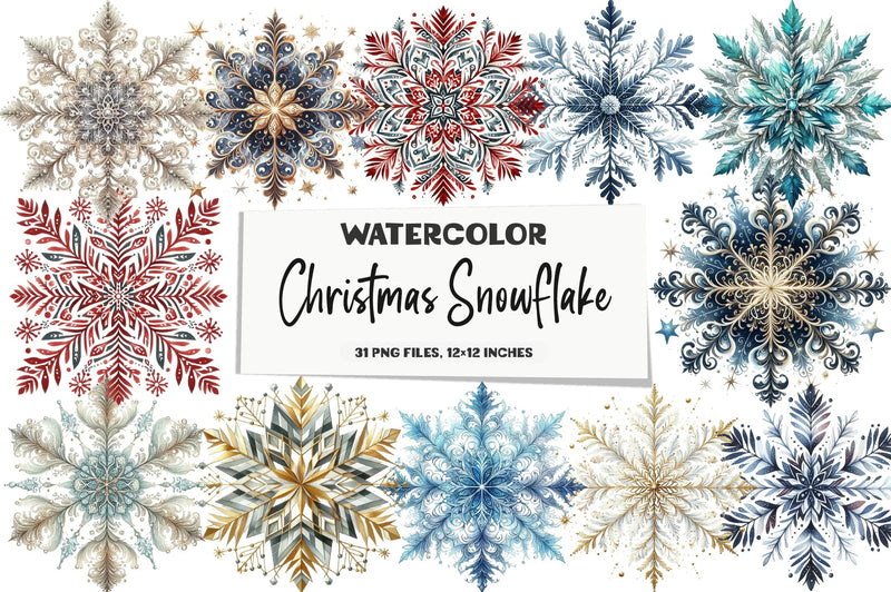 Christmas Snowflake Clipart Bundle - CraftNest - Digital Crafting and Art