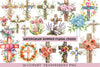 Summer Floral Cross Clipart 1