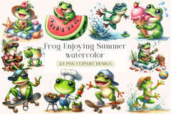 Frog Summer Clipart Bundle - CraftNest - Digital Crafting and Art